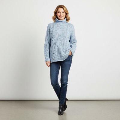 KARLA | Cashmere Turtleneck with Cable Knit