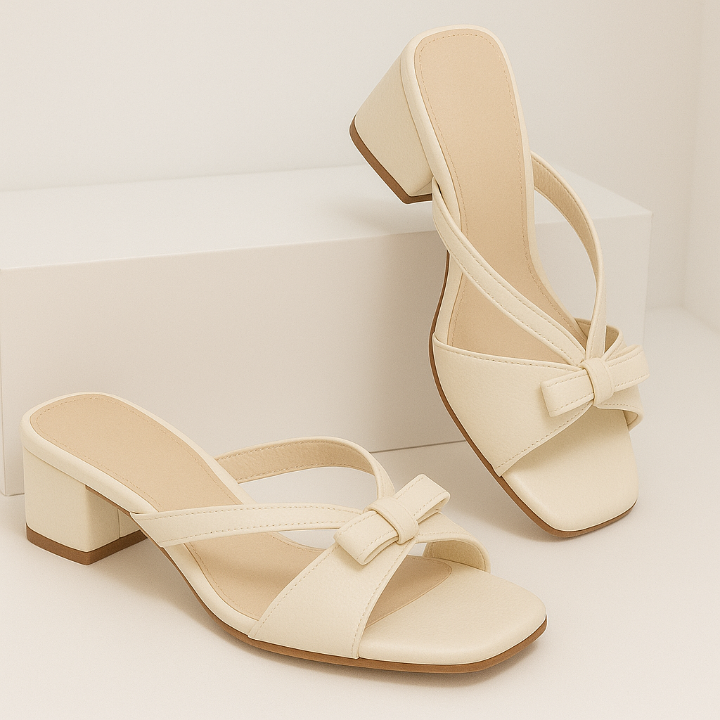Elowen™ | Artisan Open Toe Bow Leather Sandals