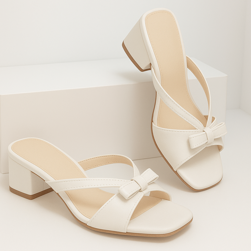 Elowen™ | Artisan Open Toe Bow Leather Sandals