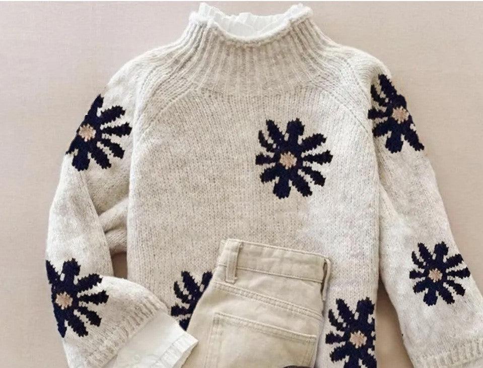 Distinctive Mock Neck Long Sleeve Sweater